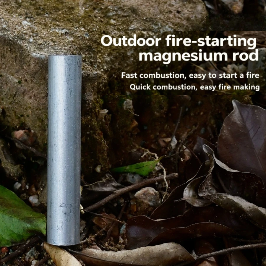 Magnesium Fire Starter - قضيب مغنيسيوم نقي لبدء النار، أداة