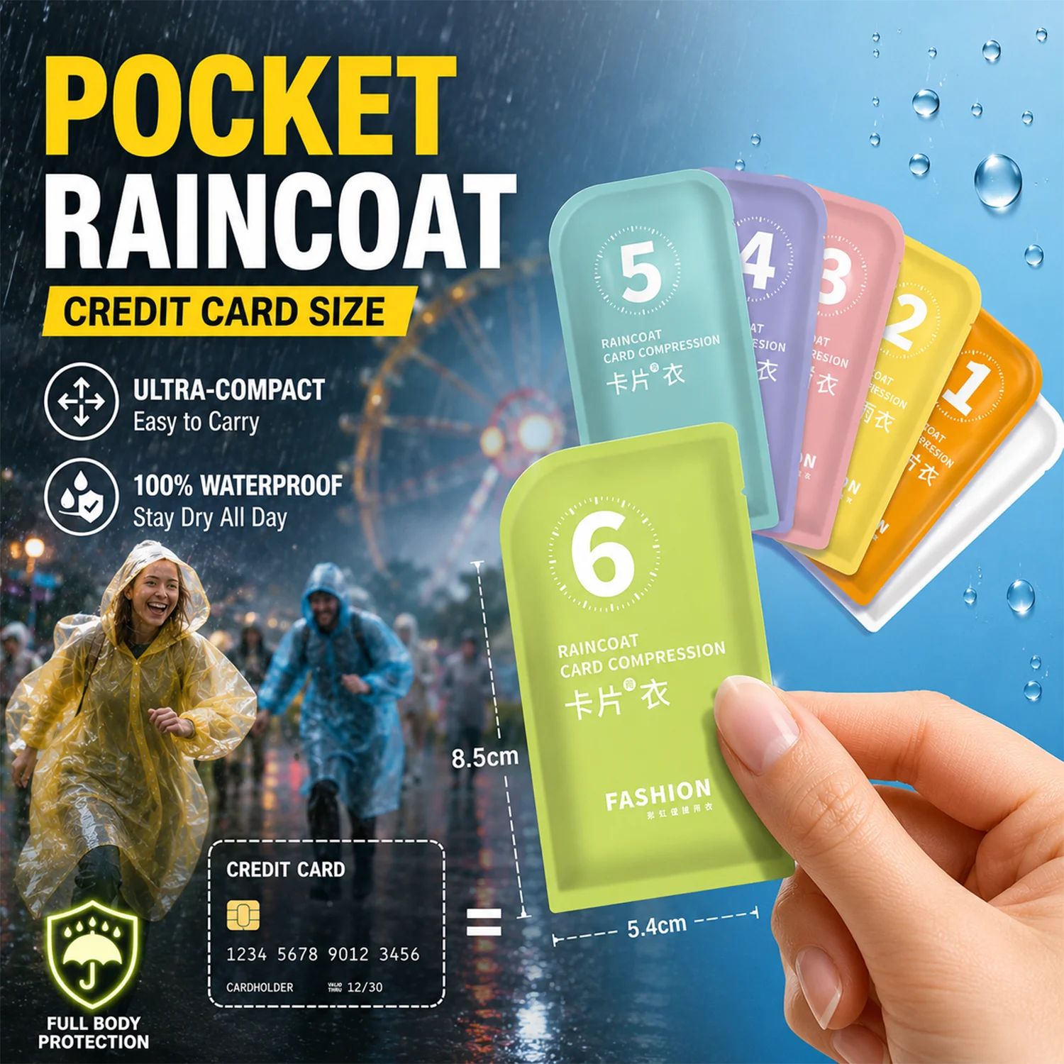 معطف واق من المطر للاستخدام مر - مراجعة Emergency Poncho Rain وسعره
