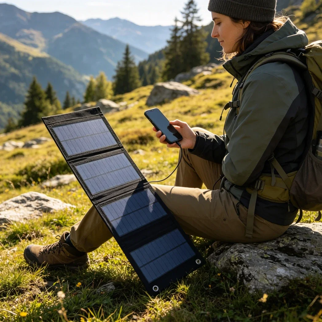 شاحن لوحي شمسي قابل للطي بقدرة - مراجعة Solar Emergency Charger وسعره