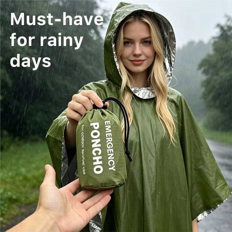ABGH-معطف واقٍ من المطر مقاوم  - مراجعة Emergency Poncho Rain وسعره